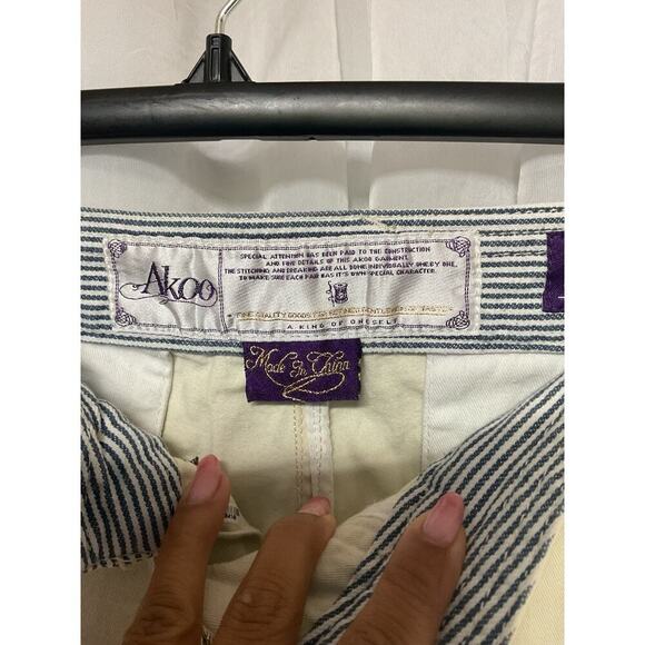 Vtg Akko Men Pants SZ 36 Khaki Chino Pheasant Embroidered Hunting Work Fox RARE - Picture 2 of 13